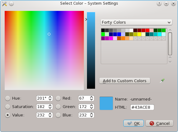 The color selector.