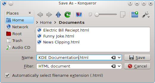 The File Save window.
