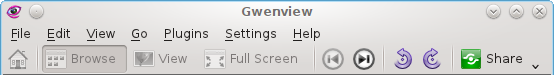 The Gwenview toolbar.